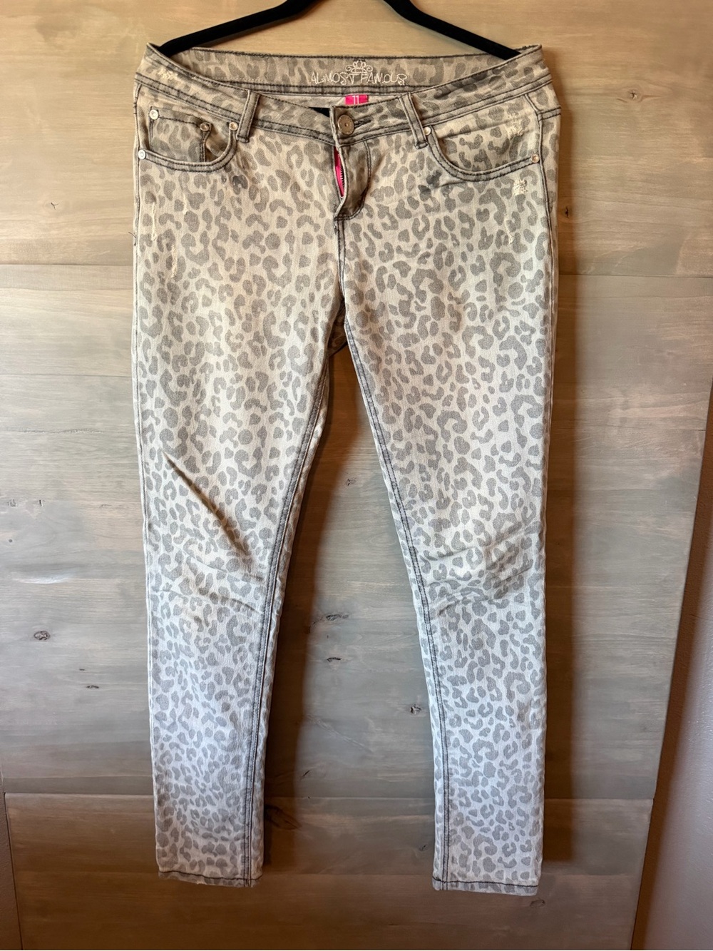 Almost Famous Neutral Leopard Skinny Jeans